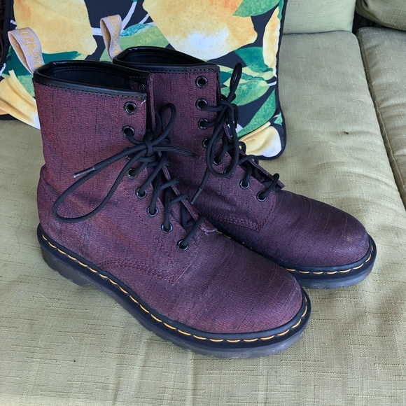 Plum Purple Doc Martens Lace Up Boots 